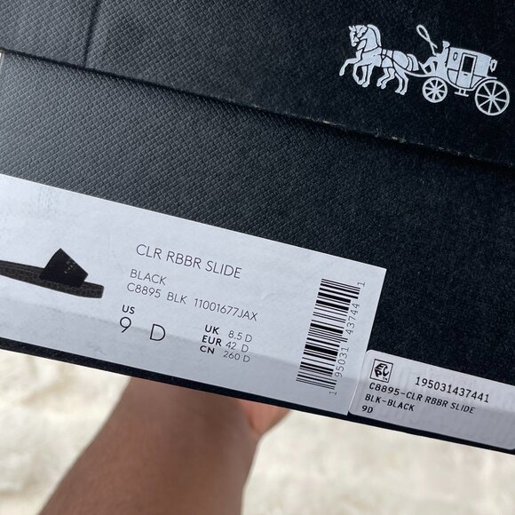 Coach | Clear Rubber Pool Slides | Black - Picture 6 of 7